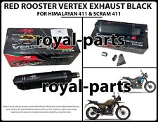 RED ROOSTER VERTEX EXHAUST BLACK Fit For Royal Enfield Himalayan 411 & Scram 411 for sale  Shipping to South Africa