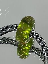 Trollbeads Green Glitter   Bead, used for sale  Shipping to South Africa