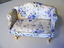 Upholstered Sofa with Cabriole Legs. 1/12th Scale Dolls House Furniture.  VGC for sale  BUDE