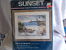 Kit de punto de cruz contado vintage Dimensions Sunset Beauty of the Beach 1997 segunda mano  Embacar hacia Argentina