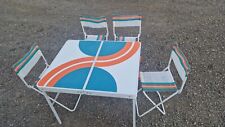 Stiliac Folding Camping Table & Chairs Set 70's Vintage VW Camper Van Furniture, used for sale  Shipping to South Africa