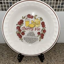 VINTAGE HANKOOK CHERRY PIE RECIPE PLATE BAKING DISH 10.5" for sale  Shipping to South Africa