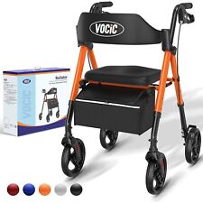 VOCIC Foldable Rollator Walker for Seniors with Padded Seat Backrest 8" Wheels for sale  Shipping to South Africa