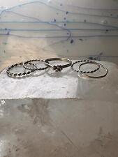 Stacker ring 5 slender bands size 6 sterling silver women girls for sale  Shipping to South Africa