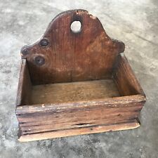 Antigua caja de sal de madera del siglo XIX primitiva segunda mano  Embacar hacia Argentina