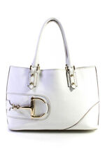 Bolsa tote Gucci feminina Hasler couro pebbled alça enrolada Horsebit branca, usado comprar usado  Enviando para Brazil