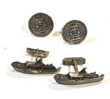 Vintage Fenwick and Sailors Sterling Silver Cufflinks Yacht Boat Ship for sale  Shipping to South Africa