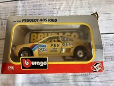 Coche vintage Peugeot 405 Rally Raid escala 1/24 de Burago en caja BBurago raro, usado segunda mano  Embacar hacia Argentina
