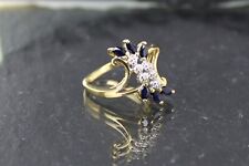 Sapphire Diamond Gold Ring, 750 Yellow Gold, 18 Carat for sale  Shipping to South Africa