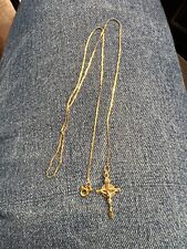 Usado, Pingente de berloque de ouro amarelo 14K com crucifixo cruz Senhor Jesus Cristo 2,3 g comprar usado  Enviando para Brazil