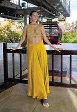 Yellow Palazzo Suit Indian Wedding Party Wear Salwar Suit Haldi Special Outfits, used for sale  Shipping to South Africa