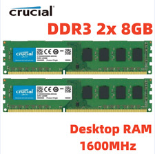 Usado, CRUCIAL DDR3 1600 MHz 16 GB (2x 8 GB) PC3-12800 Escritorio 240pin DIMM RAM 16G segunda mano  Embacar hacia Argentina