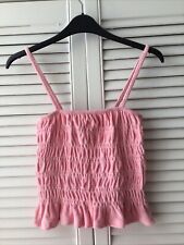 H&M Pink Terry Towelling Cropped Vest Top Size XS (6-8) for sale  Shipping to South Africa