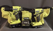 RYOBI ONE+ 18V Cordless 2 Tool Kit 1/2" Drill Driver & 1/4" Impact W/1.5Ah & 4Ah for sale  Shipping to South Africa