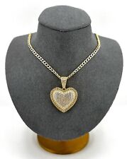 Collar colgante corazón plata esterlina italiana maciza enchapado en oro de 18 quilates sobre 925 segunda mano  Embacar hacia Argentina