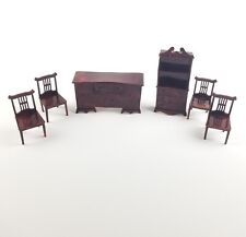 Vintage J.P Co. Buffet, Cadeiras e Armário de Plástico Casa de Bonecas Miniatura Marrom comprar usado  Enviando para Brazil