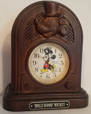 Reloj alarma de mesa Seiko Mickey Mouse Hollywood Mickey marrón cuarzo segunda mano  Embacar hacia Argentina