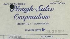1954 Plough Sales Corporation Memphis Nova York São Francisco fatura de roupas 354 comprar usado  Enviando para Brazil