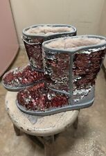 Sequin Uggs Silver Pink Women Sz 11 Pre Owned Short for sale  Shipping to South Africa