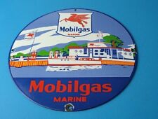 VINTAGE MOBIL MOBILGAS PORCELAIN PEGASUS MARINE GAS MOTOR OIL SERVICE PUMP SIGN for sale  Shipping to Canada