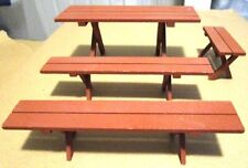 1:12 Scale Miniature Wooden Picnic Bench Set for sale  Shipping to South Africa