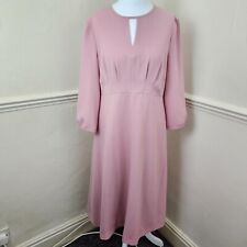 The Fold Rochester Pink English Rose Crepe Knee Length Tea Dress Size UK 10 for sale  Shipping to South Africa