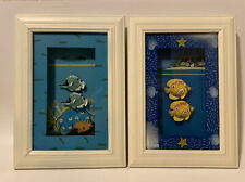 2 Framed Seaside fish cabin Shadow Box  3D Artist wall hangings for sale  Shipping to South Africa