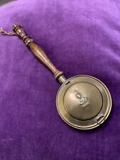 Vintage Antique Brass Bed Warmer Wood Handle Miniature Small Hanging Burns Poet for sale  Shipping to South Africa