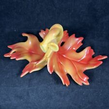 Pacific Rim Autumn Oak Leaf Table Decor Dish Server Orange Yellow Leaves 7.5" for sale  Shipping to South Africa