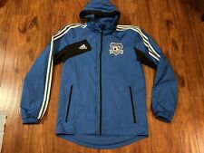 Adidas San Jose Earthquakes Blue Zip Up Rain Jacket Hoodie  for sale  Shipping to South Africa