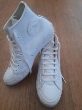 Zapatillas deportivas Converse All Star High Tops botas de cuero blanco talla 7,5, usado segunda mano  Embacar hacia Argentina