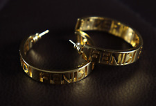 Vintage Fendi Hoop Retro Earrings 40mm Size for sale  Shipping to South Africa