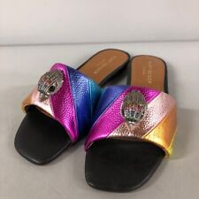Kurt Geiger Womens Flat Sandals Kensington UK 7 EU 40 Metallic Quilted Shoes -CP for sale  Shipping to South Africa