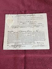 Documento de sucesión antiguo. Lynn, Massachusetts. Nombres. Johnson, Shove and White 1844 segunda mano  Embacar hacia Mexico