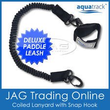 AQUATRACK DELUXE BLACK KAYAK PADDLE LEASH - Canoe/SUP/Fishing Rod Coiled Lanyard for sale  Shipping to South Africa