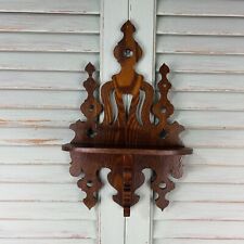 Vintage Ornate Rustic Decorative Hanging Wooden Wall Display Shelf Primitive, used for sale  Shipping to South Africa