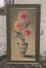 Used, Large Vintage Tretchikoff Still Life Floral Print Pink Dahlias In Vase for sale  Shipping to South Africa