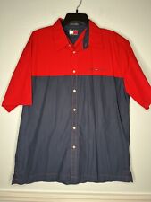 Camisa masculina Tommy Hilfiger color block grande clássica vintage Y2K botão frontal comprar usado  Enviando para Brazil