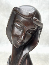 Used, LEPANTO CRAFTS ABSTRACT WOOD CARVING OF A WOMAN ART DECO SCULPTURE MID CENTURY for sale  Shipping to South Africa