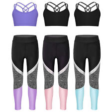 Niños Niñas Athleticwear Tight Tank Top con pantalones Teamwear Ballet Practice, usado segunda mano  Embacar hacia Argentina