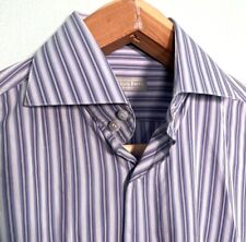 Stefano Ricci Luxury Dress Shirt Mens 17 (43) Blue Striped *See Sleeve Length* for sale  Shipping to South Africa