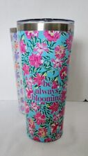 SIMPLY SOUTH ‘Be Always Blooming’ rosa-petróleo floral SS 30 oz copo copo com tampa comprar usado  Enviando para Brazil