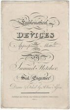 1810 Fletchers Sello Lema Dispositivos Emblemas Diseño Libro Editor Tarjeta de publicidad segunda mano  Embacar hacia Mexico