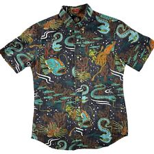 Camisa Aloha havaiana vintage Reyn Spooner Atomic Scary Fish média enguia lula reversa comprar usado  Enviando para Brazil