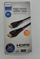 Cabo HDMI de alta velocidade Philips 4' com conector Ethernet EZGrip - Preto, usado comprar usado  Enviando para Brazil
