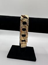 9ct Gold On silver Chaps Curb Bracelet Men’s Gents Heavy Solid 25mm Old School  for sale  Shipping to South Africa