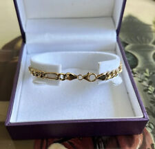 9ct Gold Figaro Bracelet Link 7.25 Inches, used for sale  Shipping to South Africa