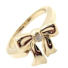 Used, Vintage! Tiffany & Co. 18k Yellow Gold Diamond Ribbon Bow Band Ring for sale  Philadelphia