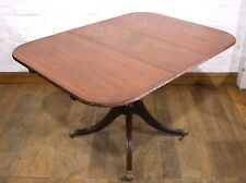Antique style 4 - 6 seater Regency mahogany extending pedestal dining table, used for sale  Shipping to South Africa