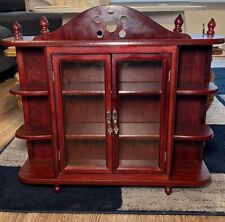 BIG Vintage Table Top Curio Miniatures Wall Hanging Display Cabinet Wood Glass for sale  Shipping to South Africa